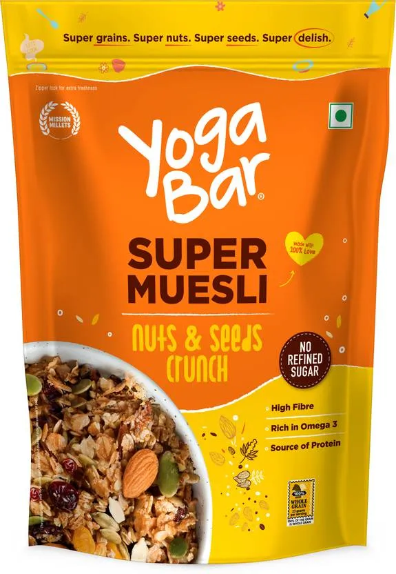 Yogabar by Yogabar Muesli Nuts&Seeds 700g|Breakfast Cereal with High Protein|High Fibre|Saver pack Pouch  (700 g)